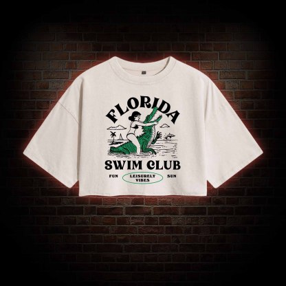 Florida Swim Club Washed Cropped T-shirts