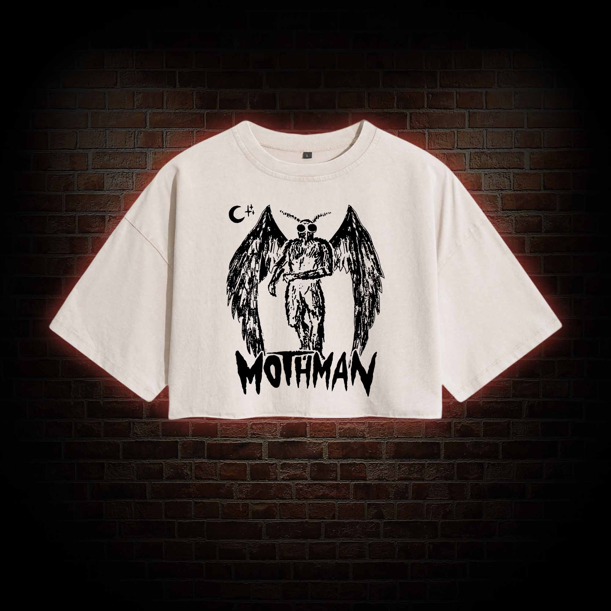 Mothman Washed Cropped T-shirts