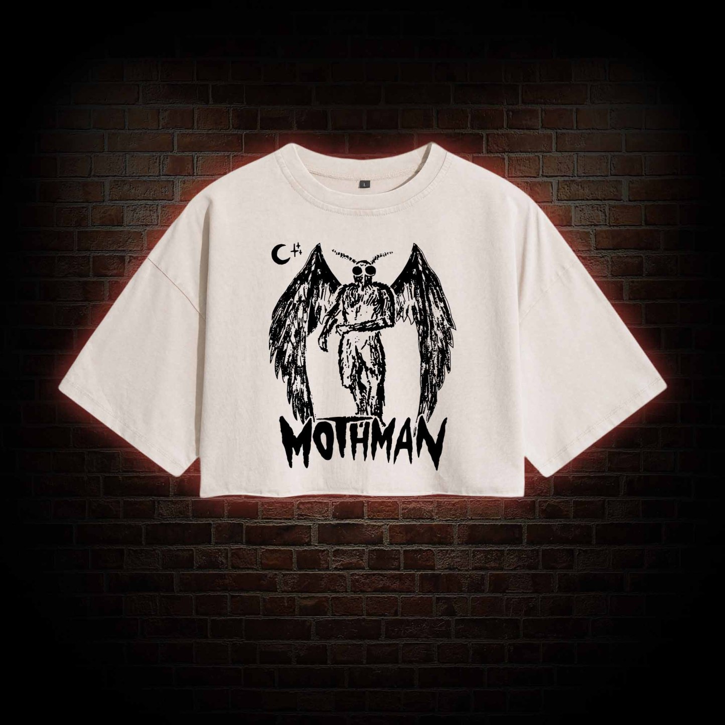 Mothman Washed Cropped T-shirts