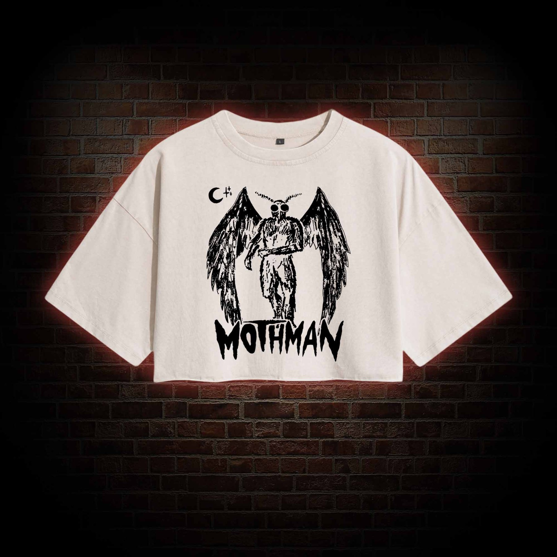 Mothman Washed Cropped T-shirts