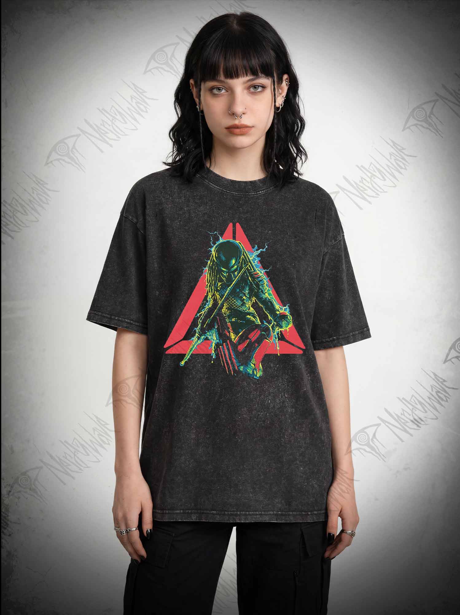 Retro Cult Alien Hunter Washed T-shirt