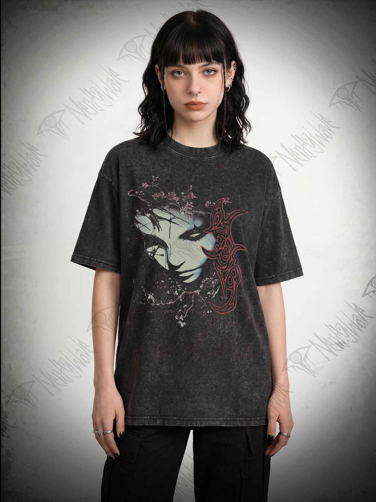 Grunge Style Graphic Washed T-shirt