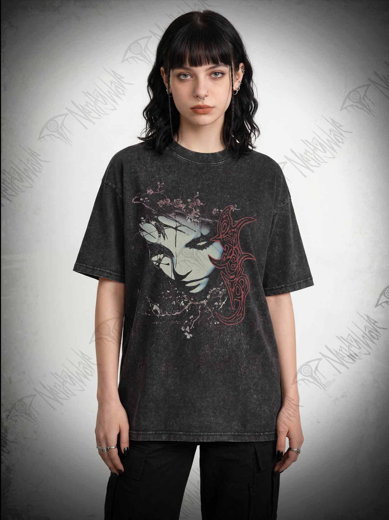Grunge Style Graphic Washed T-shirt