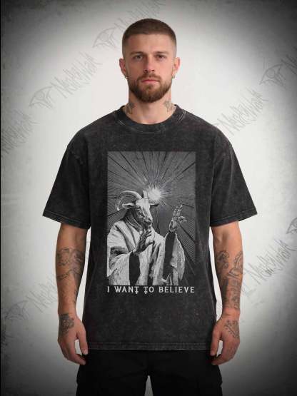 I Want to Believe Goat Washed T-shirt