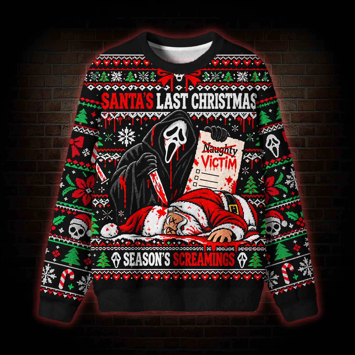 Santa's Last Scream Ugly Sweatshirts