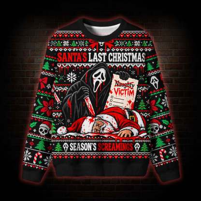 Santa's Last Scream Ugly Sweatshirts