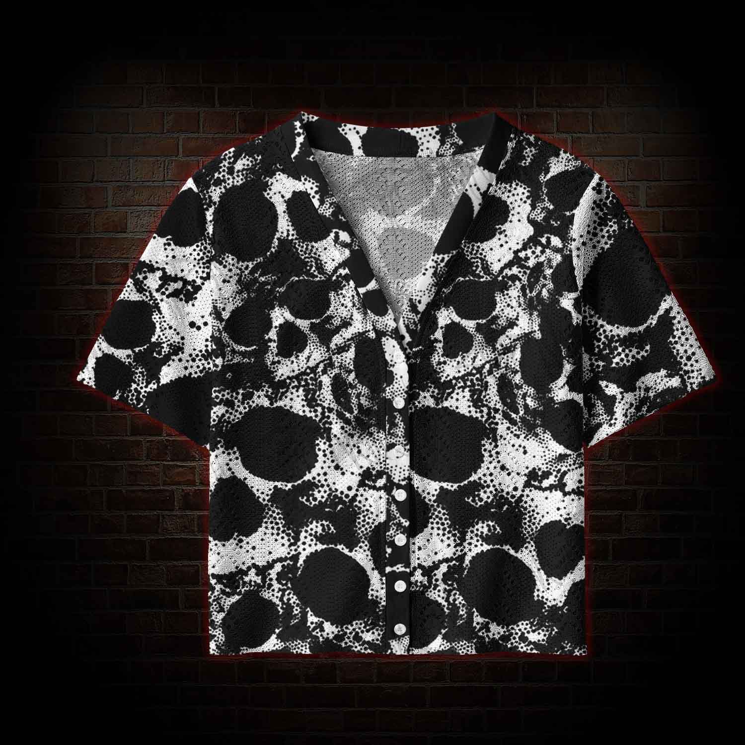  Horror Skull Pointelle Cardigan