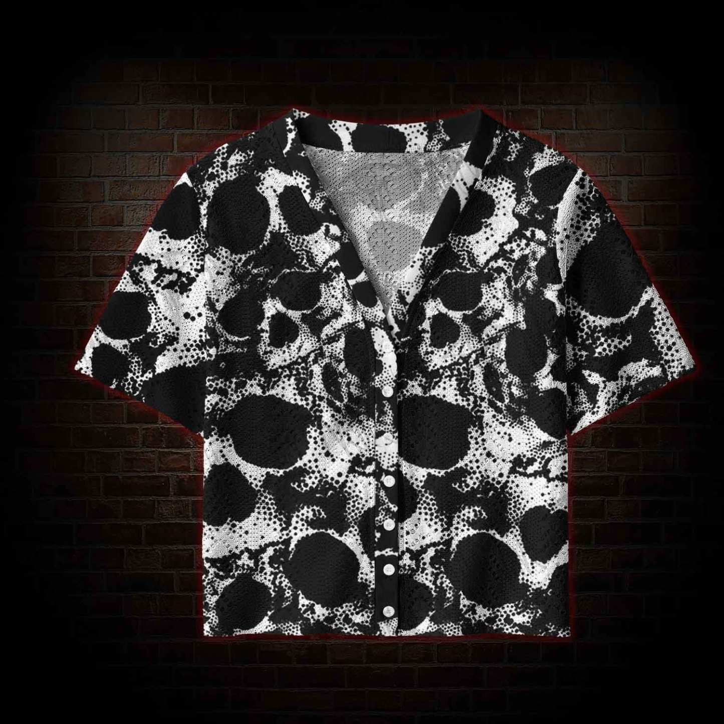  Horror Skull Pointelle Cardigan