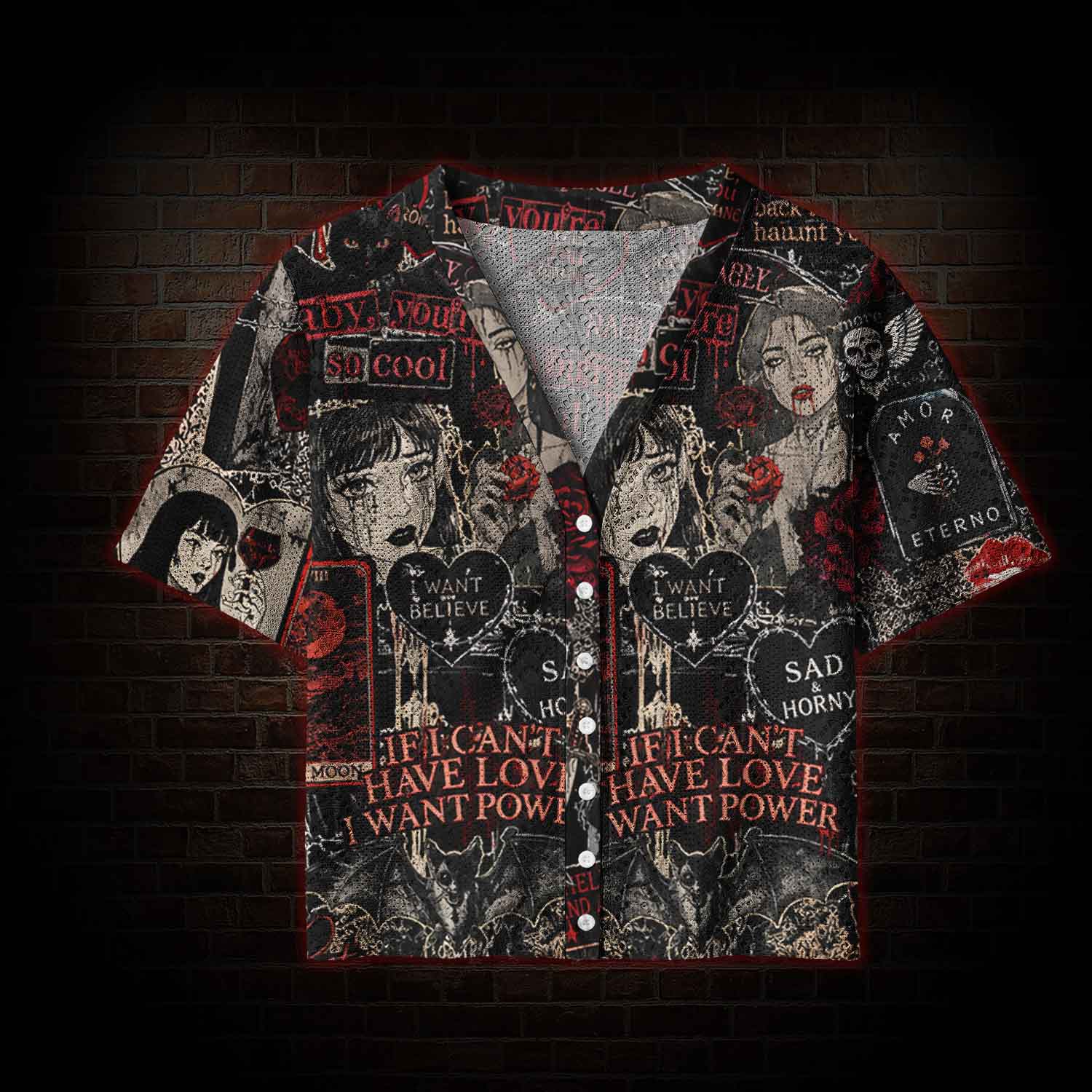  Vintage Stay Spooky Pointelle Cardigan