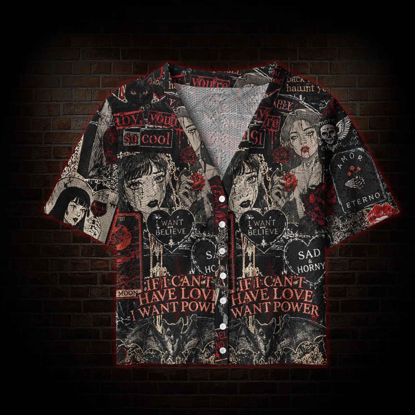  Vintage Stay Spooky Pointelle Cardigan