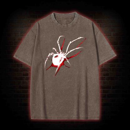 Spider Design Washed T-shirt
