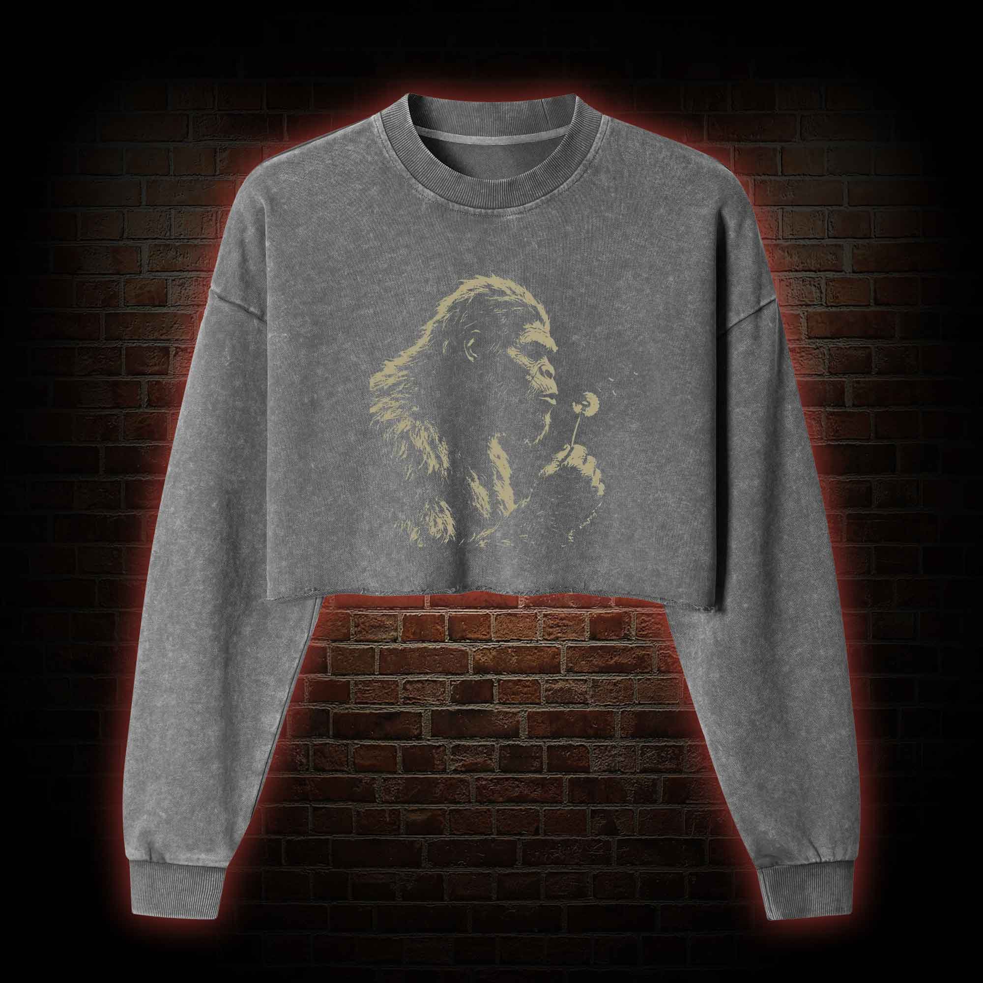 Bigfoot Dandelion Washed Cropped Sweatshirts