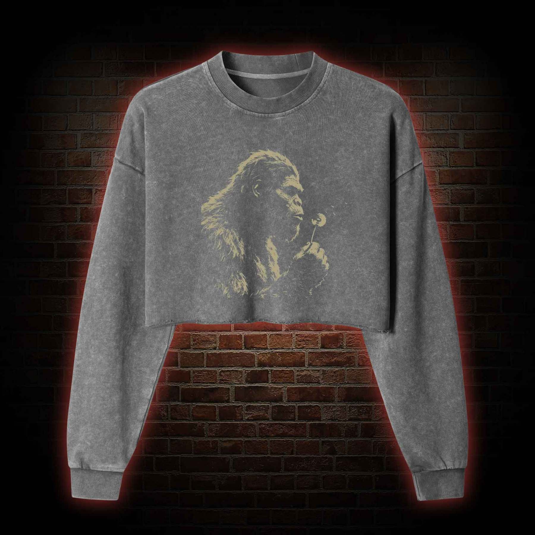 Bigfoot Dandelion Washed Cropped Sweatshirts