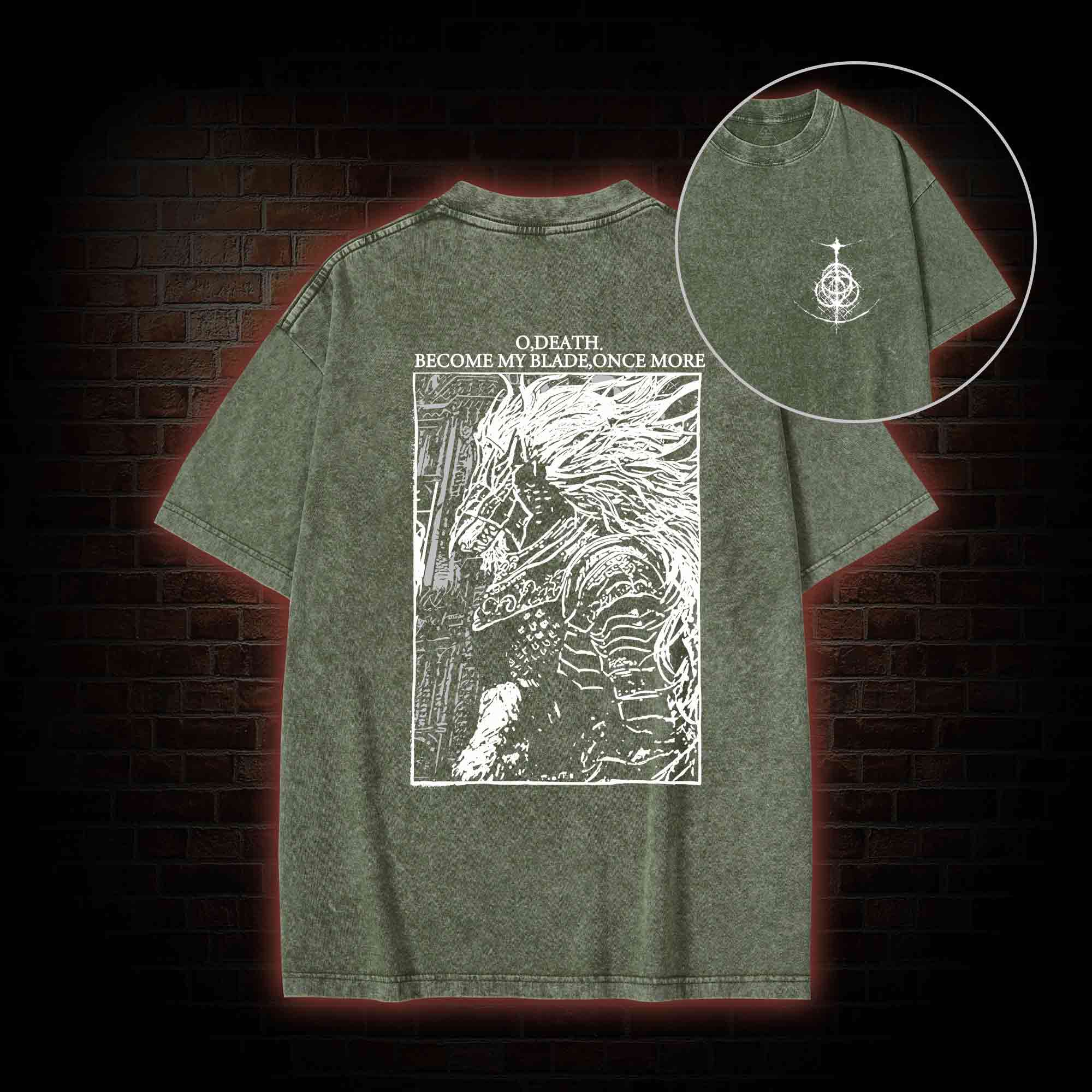 The Black Blade Back Print Washed T-shirt