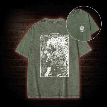 The Black Blade Back Print Washed T-shirt