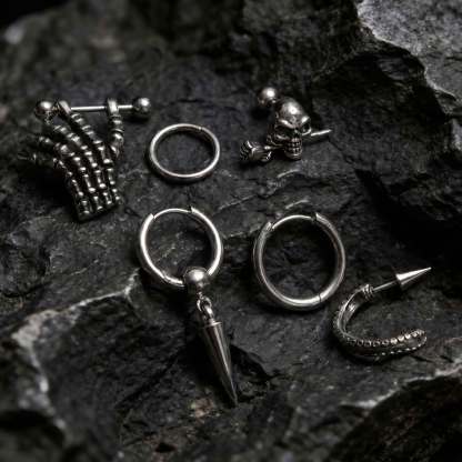 Gothic Skeleton Multi Style Piercing Jewelry Set