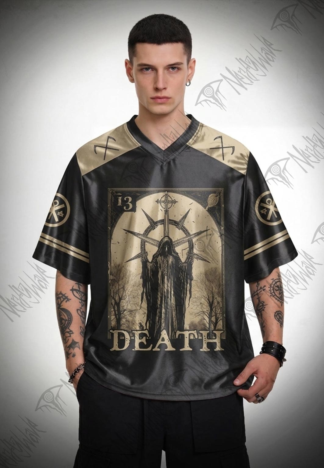 Death in Cloak Tarot Card Oversized Jersey