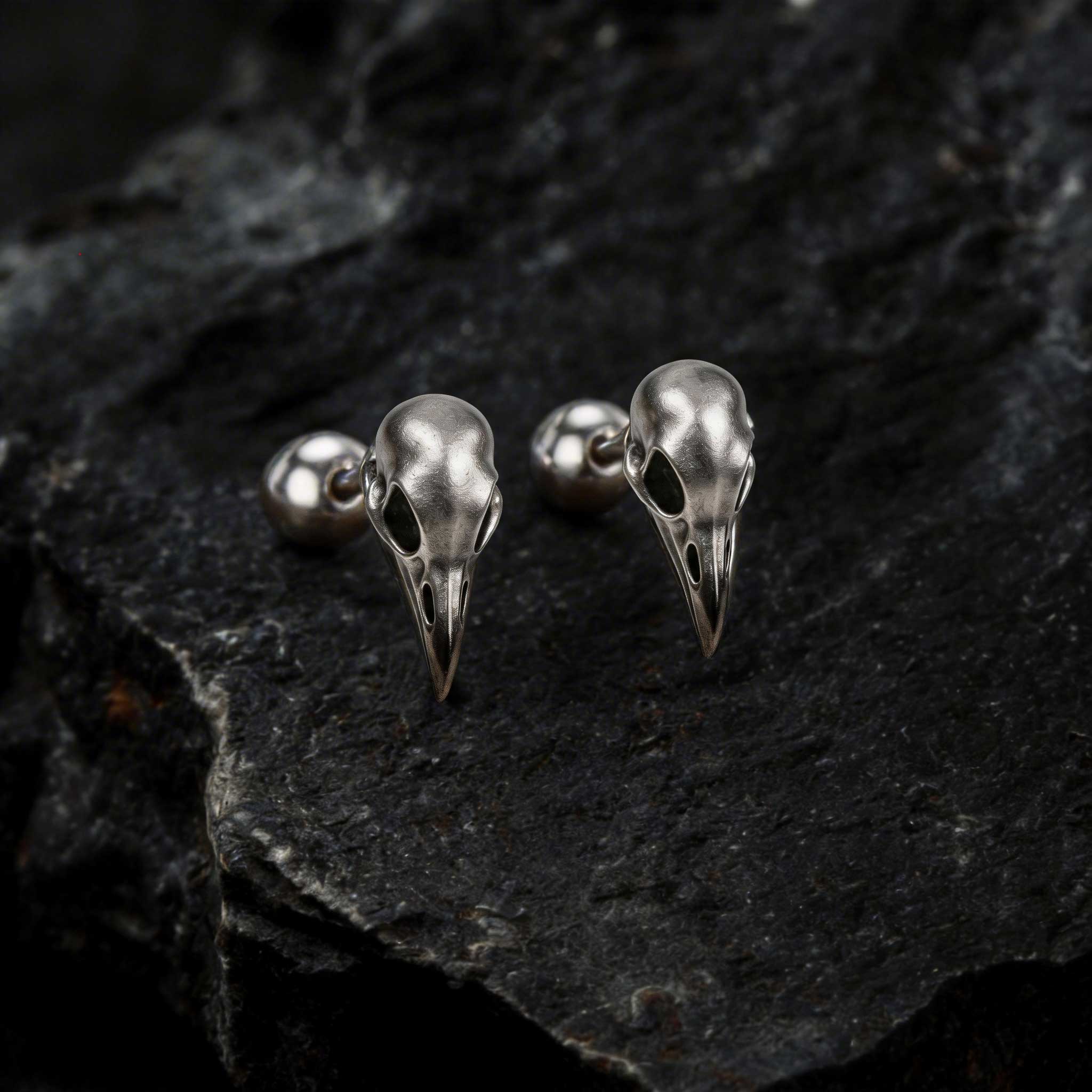 Raven Skull Earrings