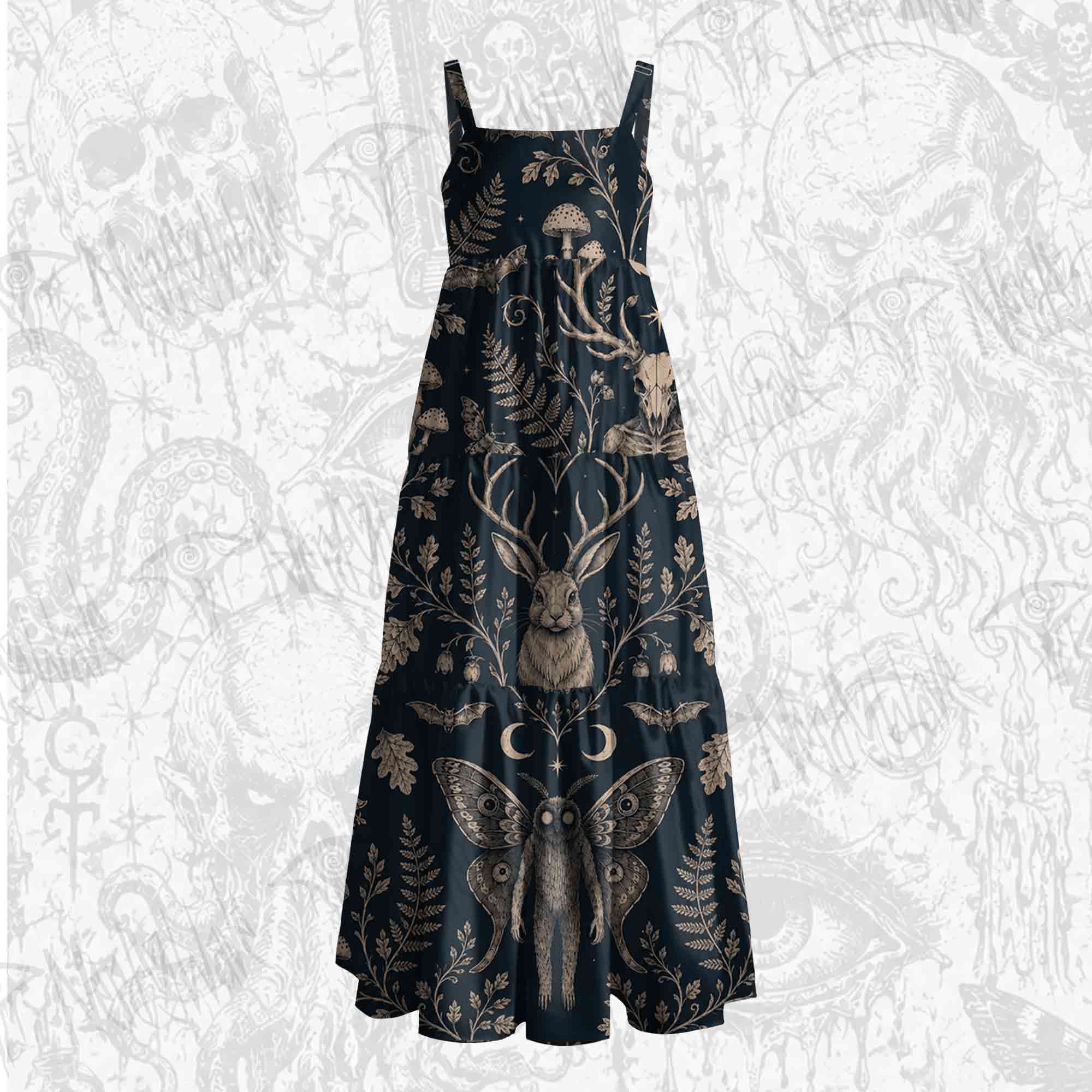 Cryptids in The Jungle Wide Straps Maxi Dress