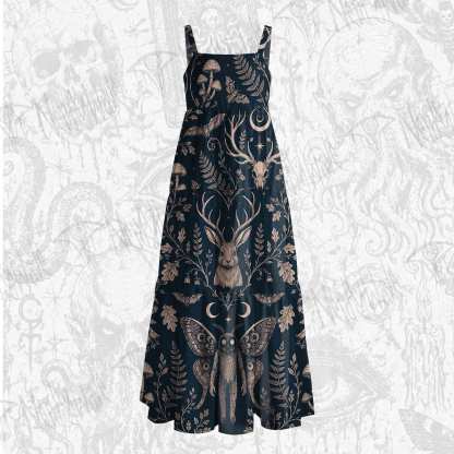 Cryptids in The Jungle Wide Straps Maxi Dress