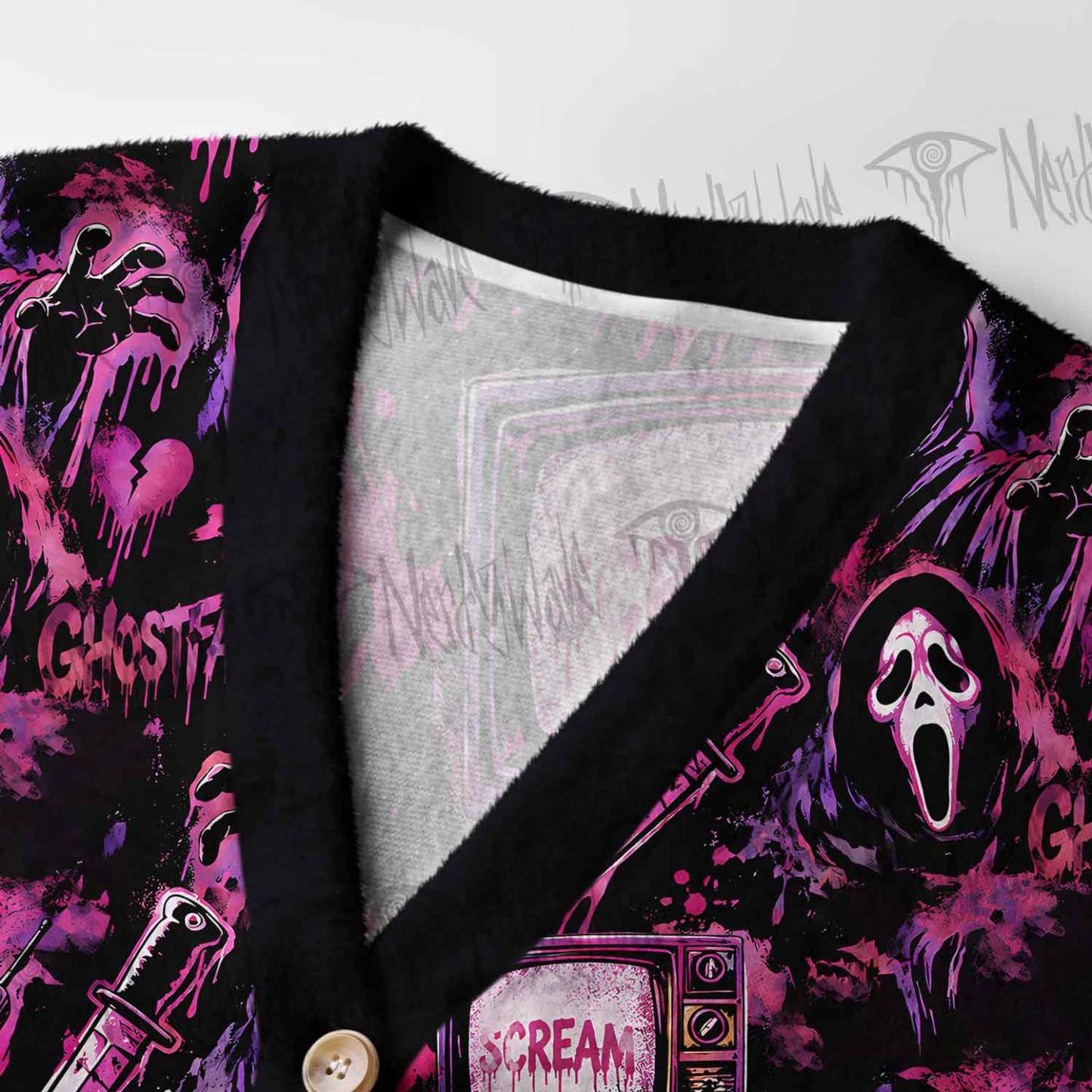Neon Scream Women's Cardigan Sweater