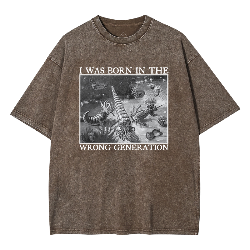 I Was Born In The Wrong Generation Washed T-shirt