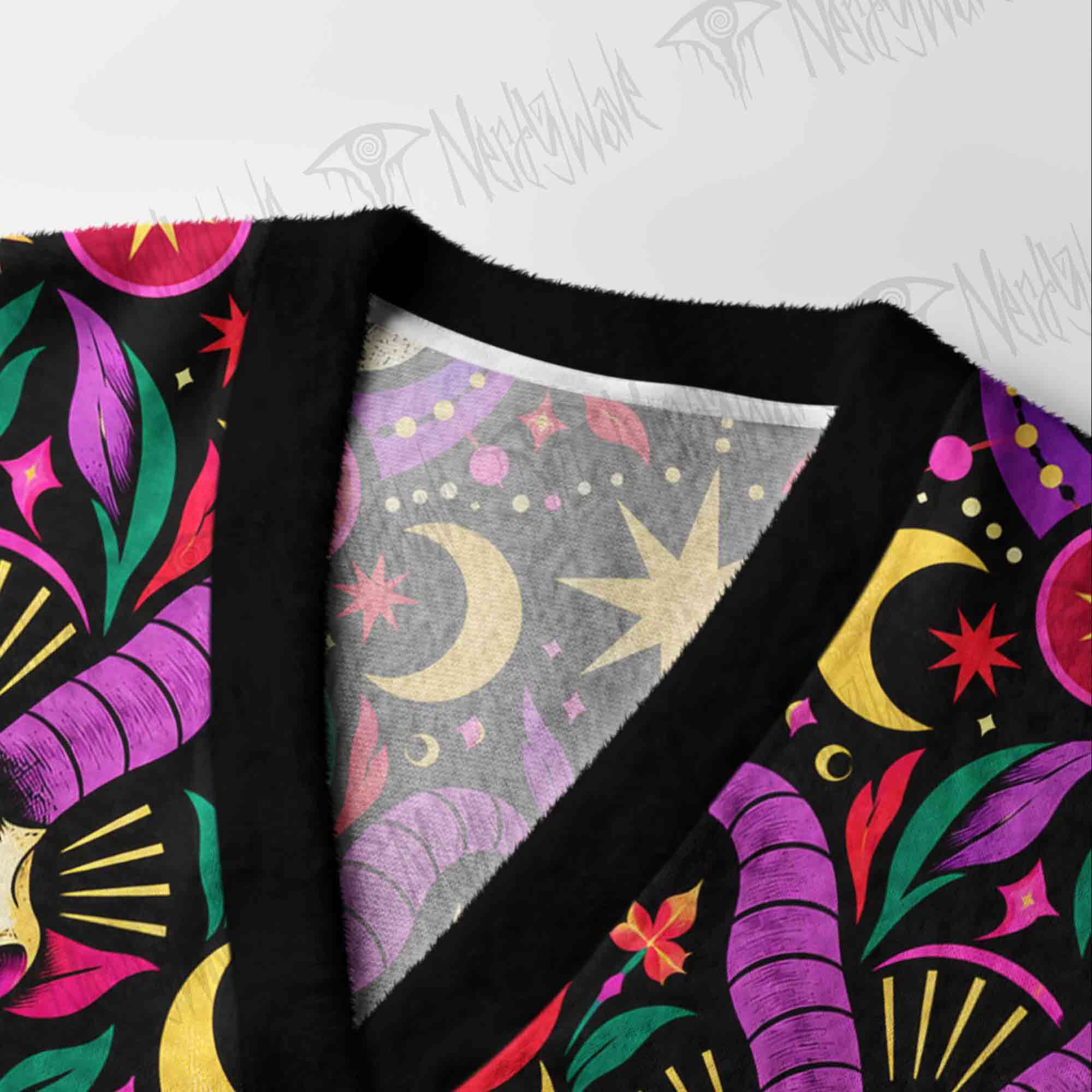 Goat Skull Folk Cardigan Sweater