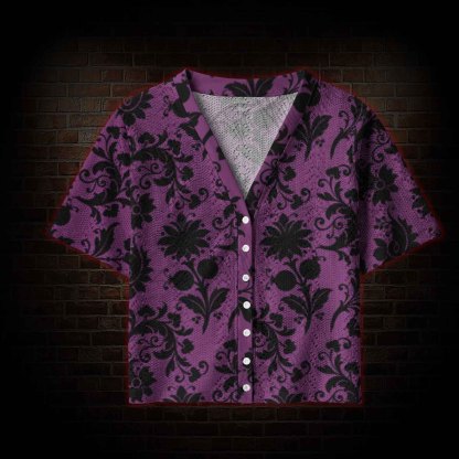 Black Floral Pointelle Cardigan