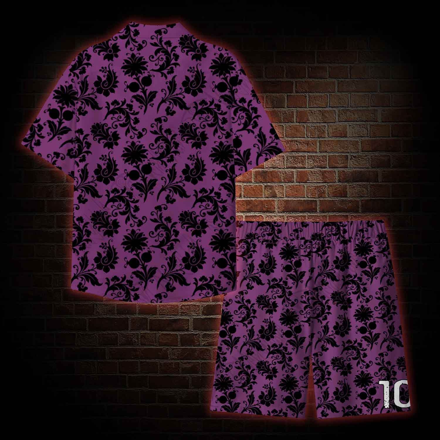 Black Floral Lightweight Hawaiian Shirt