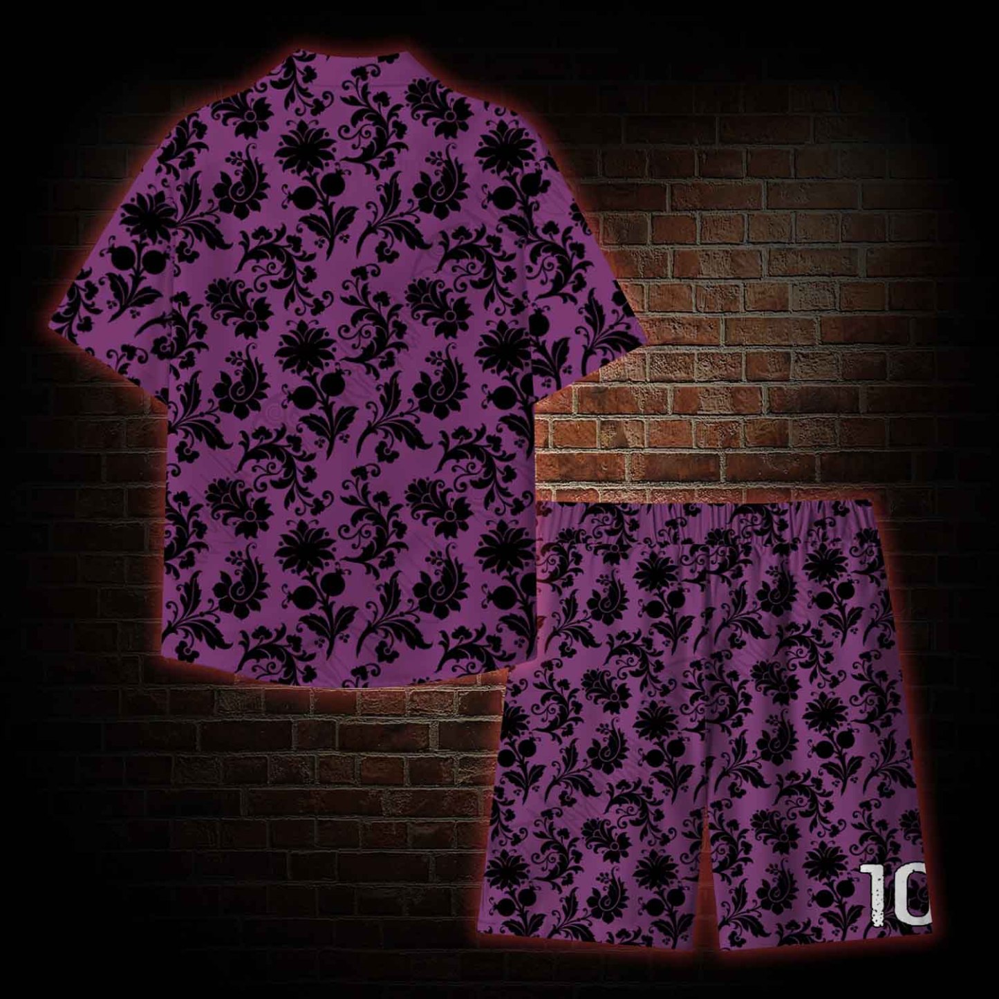 Black Floral Lightweight Hawaiian Shirt