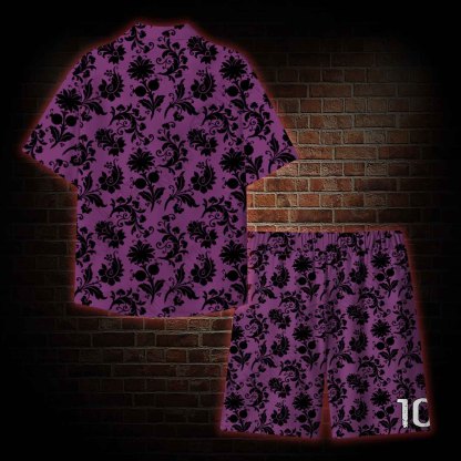 Black Floral Lightweight Hawaiian Shirt