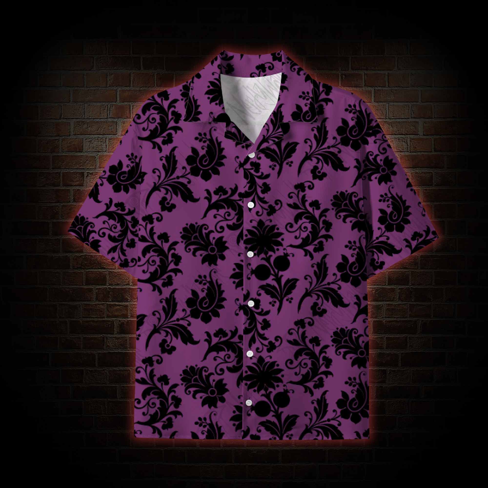 Black Floral Lightweight Hawaiian Shirt