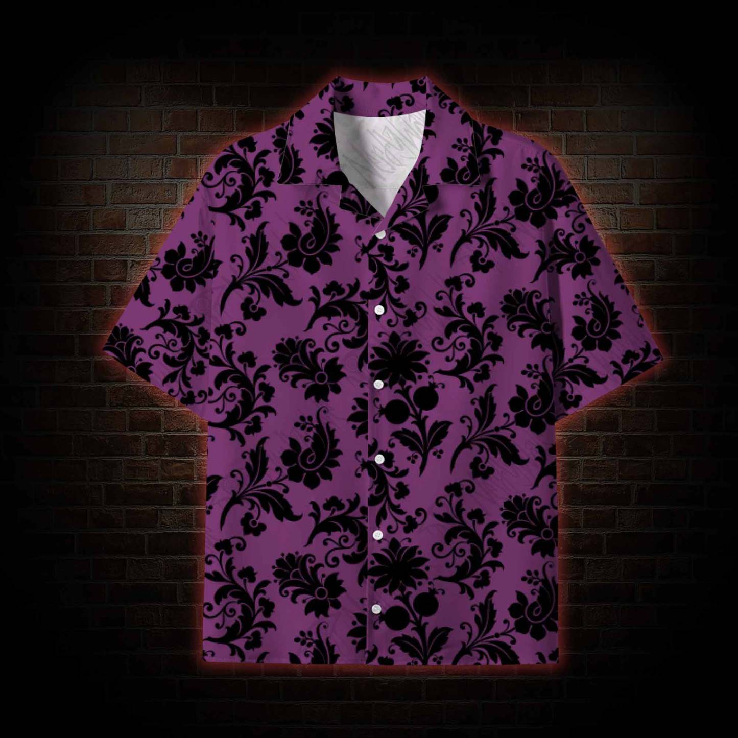 Black Floral Lightweight Hawaiian Shirt
