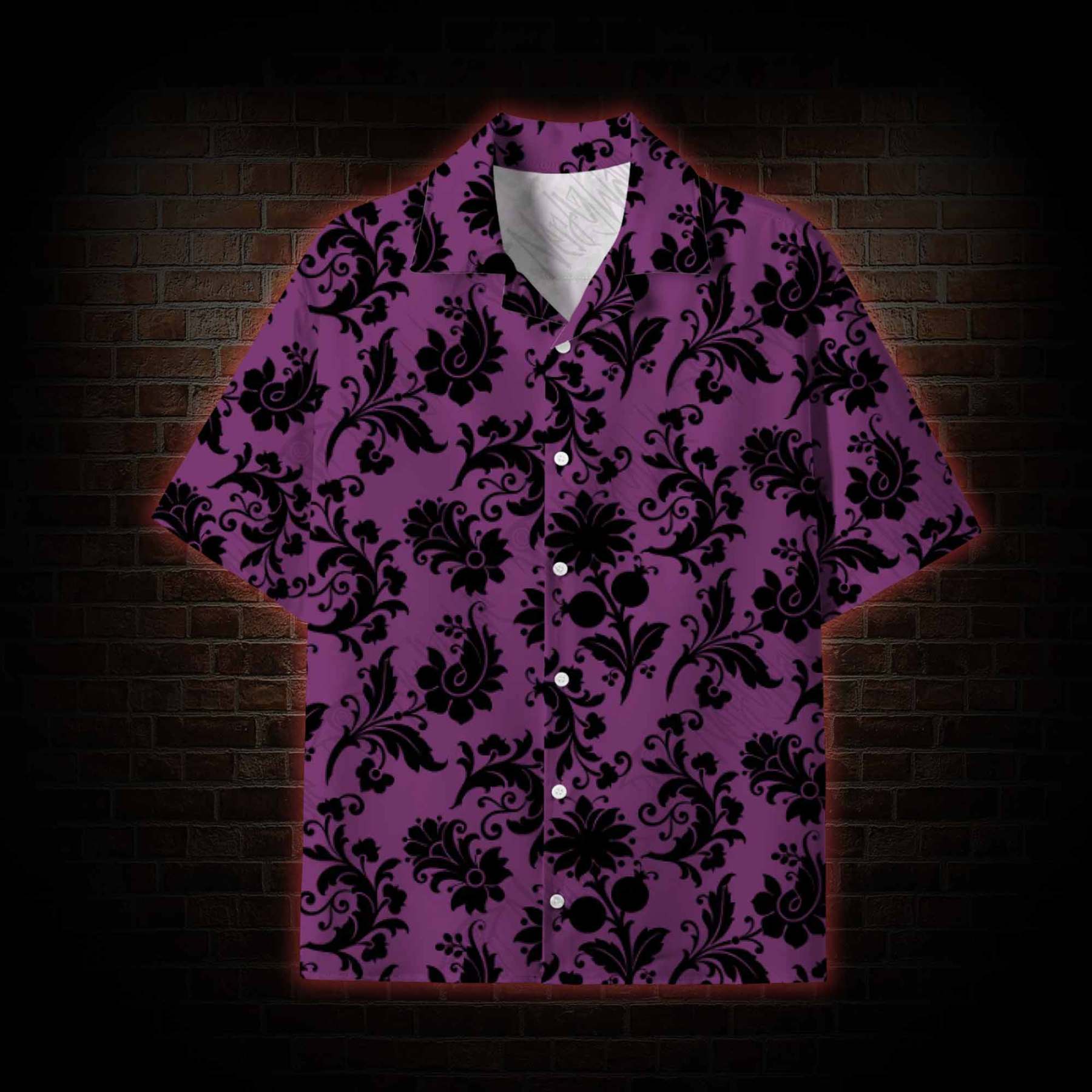 Black Floral Lightweight Hawaiian Shirt