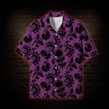 Black Floral Lightweight Hawaiian Shirt
