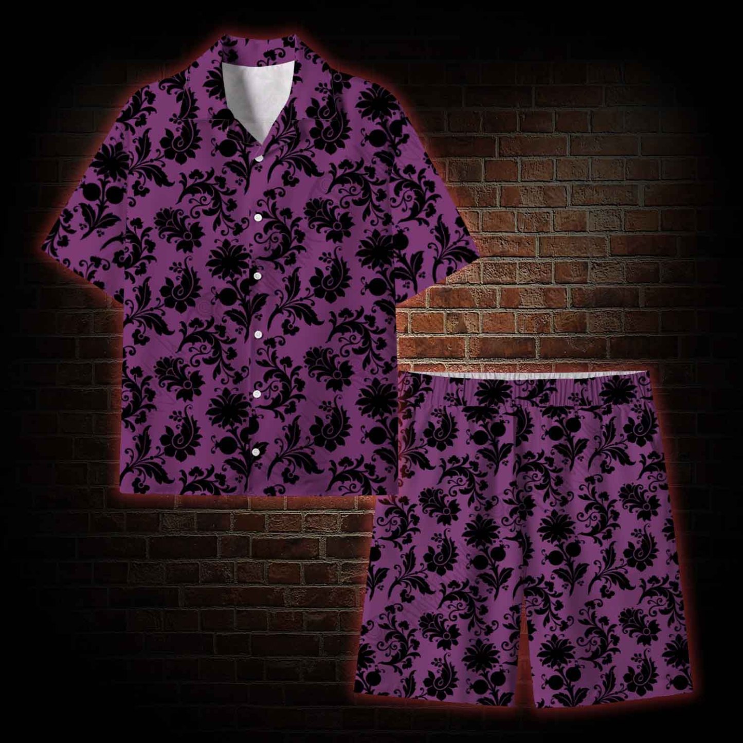 Black Floral Lightweight Hawaiian Shirt