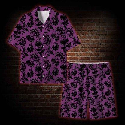 Black Floral Lightweight Hawaiian Shirt