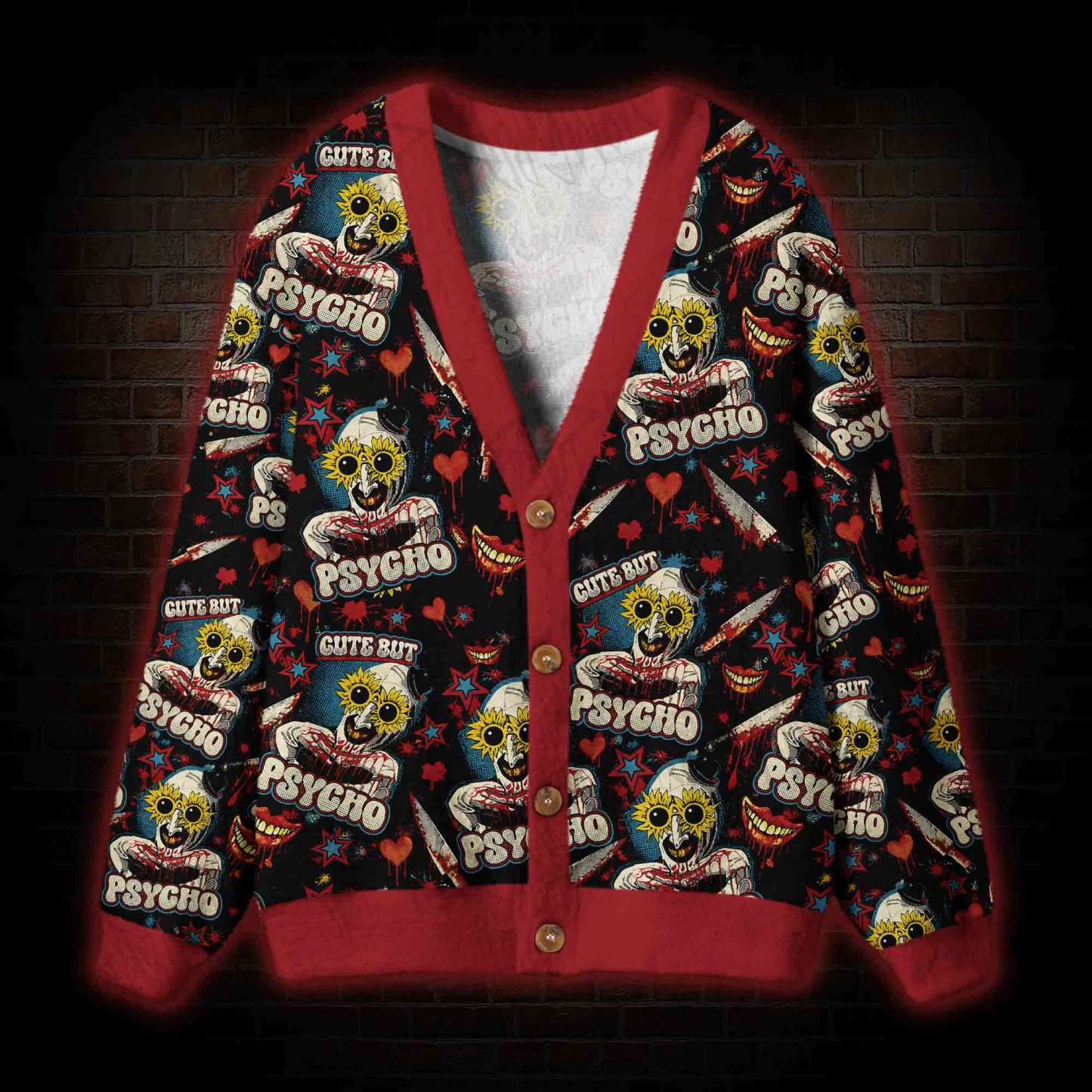 Cute but Psycho Cardigan Sweater