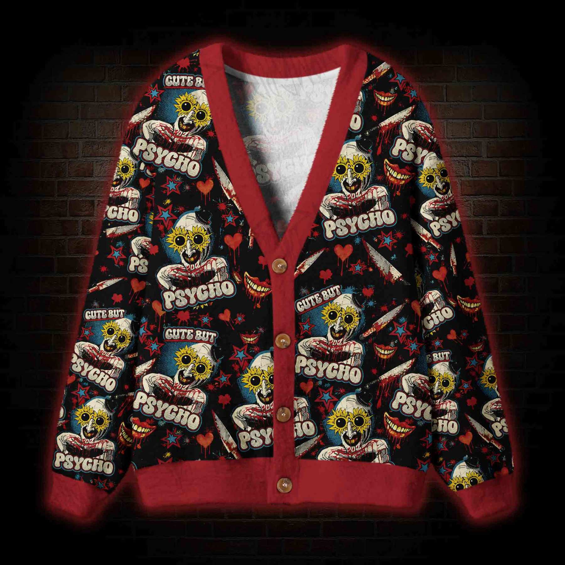 Cute but Psycho Cardigan Sweater