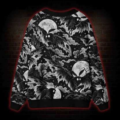 Moonlit Mothman Forest Cardigan Sweater