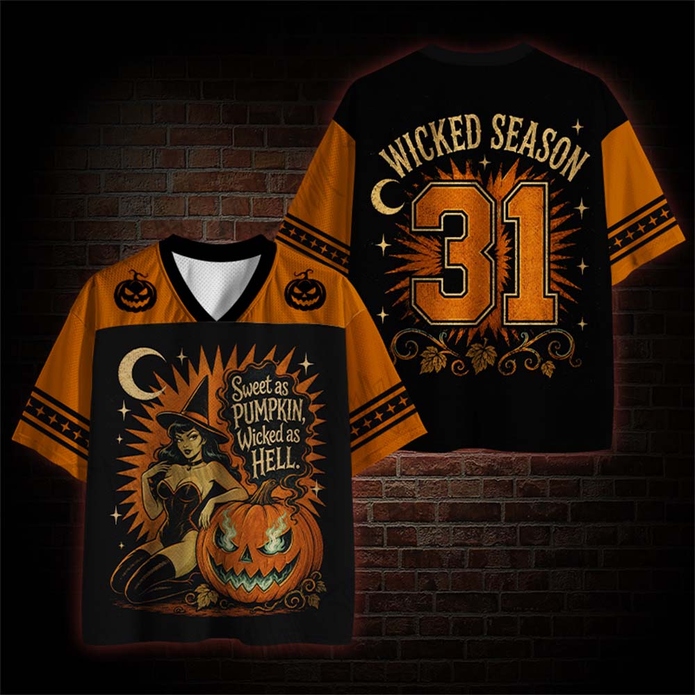 Sweet as Pumpkin Wicked as Hell Mesh Jersey