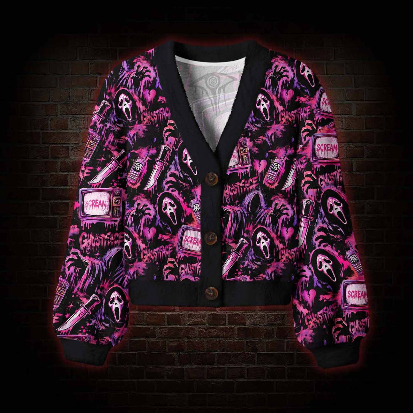 Neon Scream Women's Cardigan Sweater