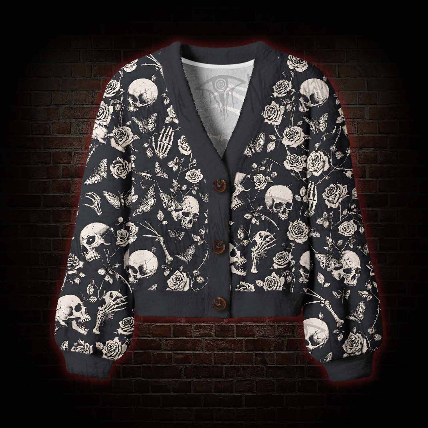 Bone Butterfly Bloom Women's Cardigan Sweater