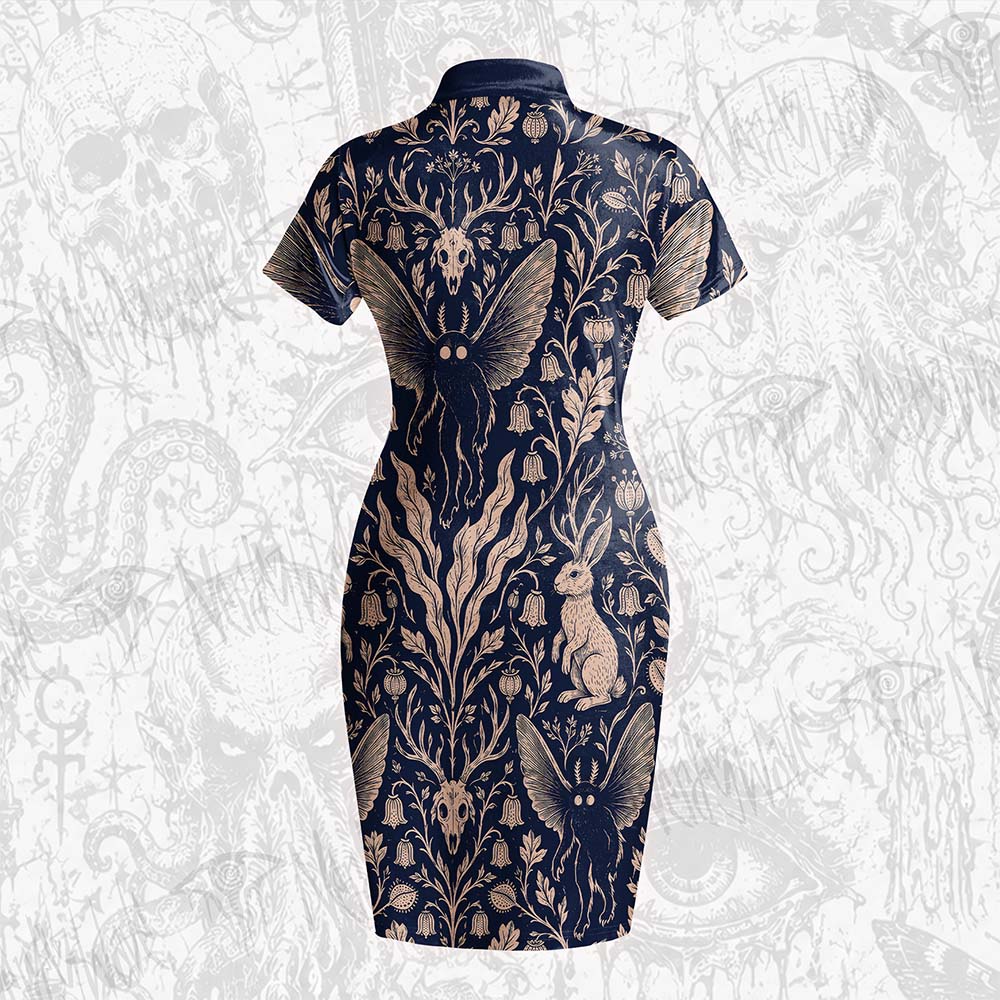 Cryptids Mysterious Dark Forest Velvet Mini Dress