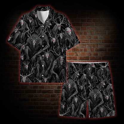 Midnight Wendigo Lightweight Hawaiian Shirt