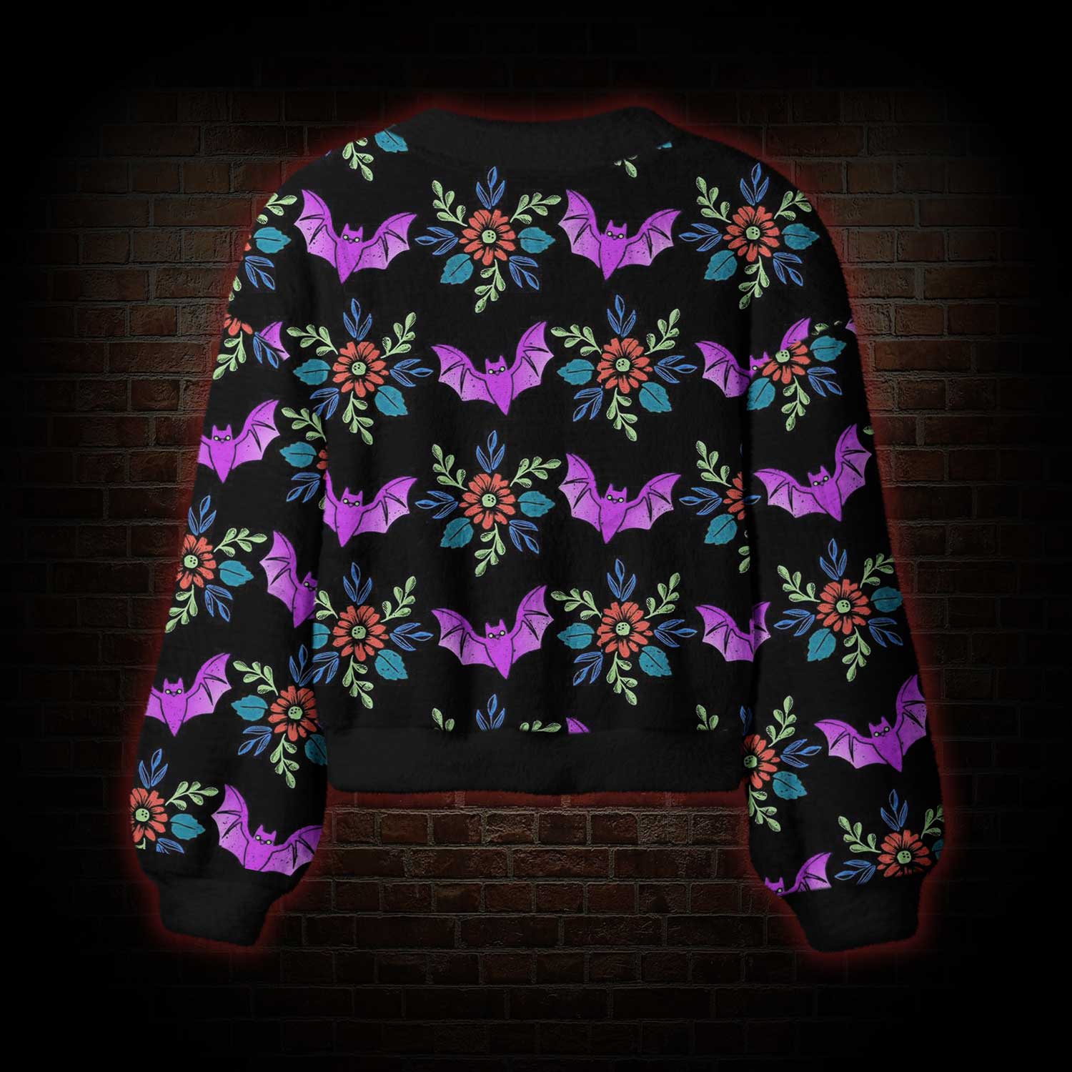 Floral Bat Women's Cardigan Sweater
