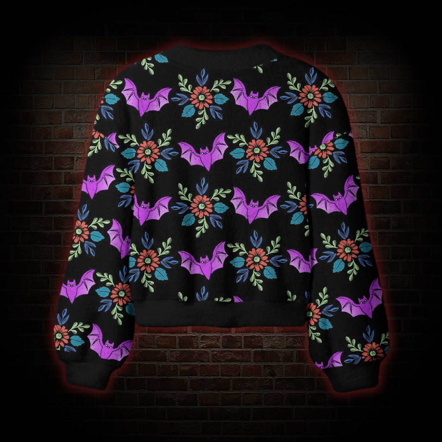 Floral Bat Women's Cardigan Sweater