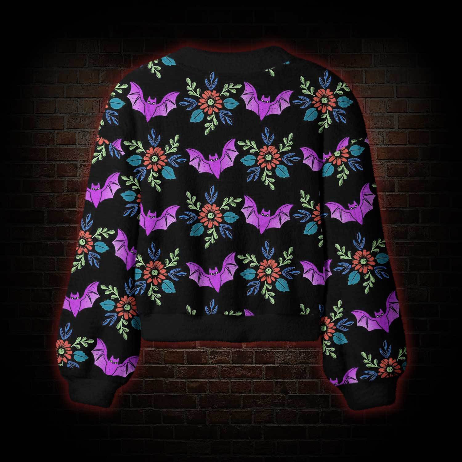 Floral Bat Women's Cardigan Sweater