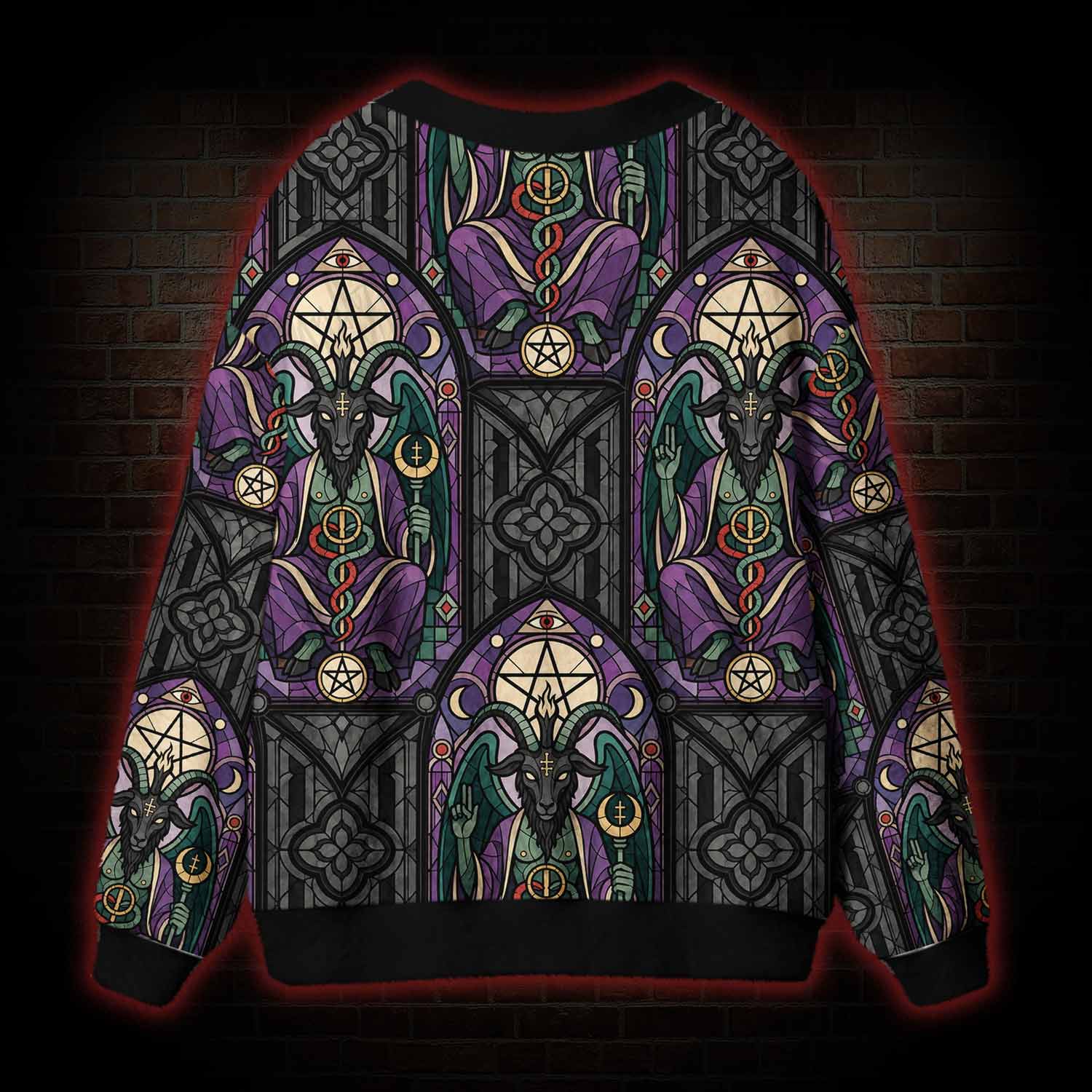Stained Glass Baphomet Cardigan Sweater