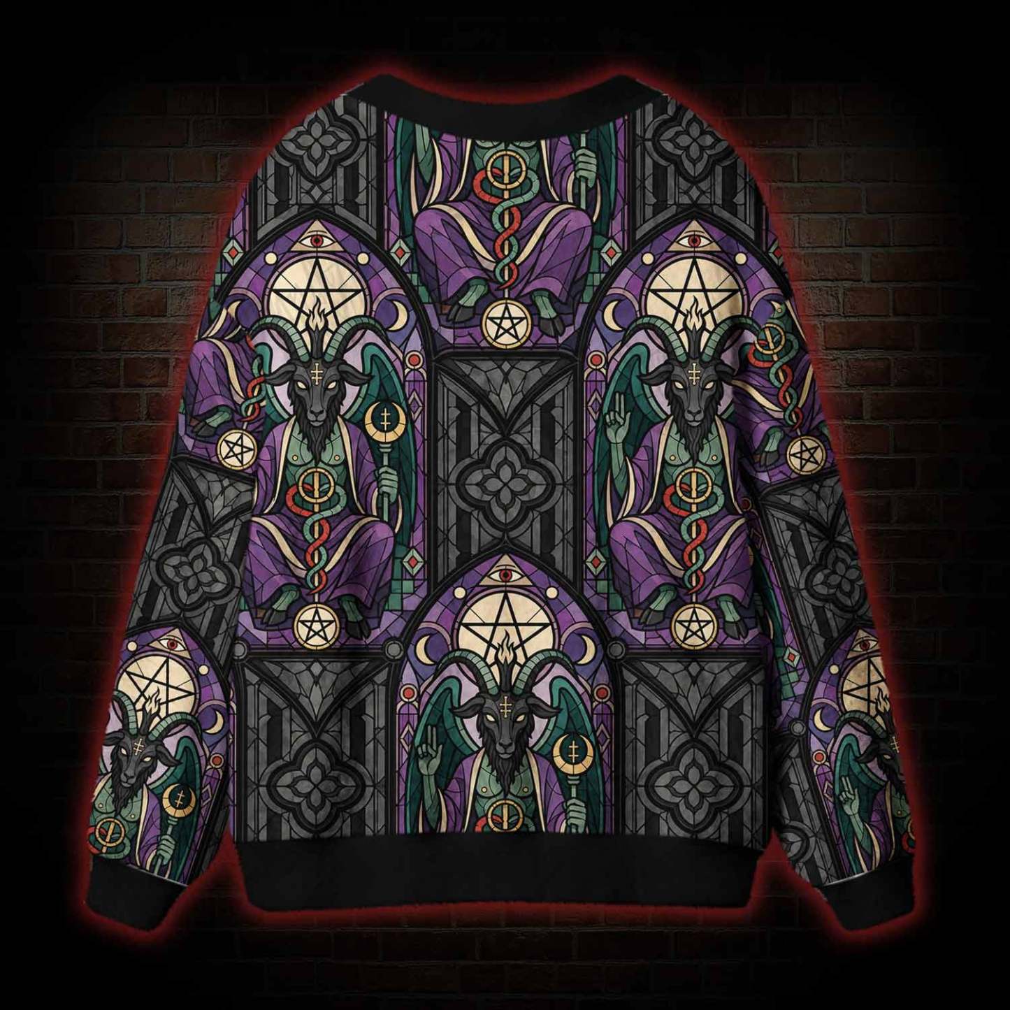 Stained Glass Baphomet Cardigan Sweater